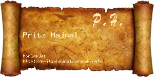 Pritz Hajnal névjegykártya
